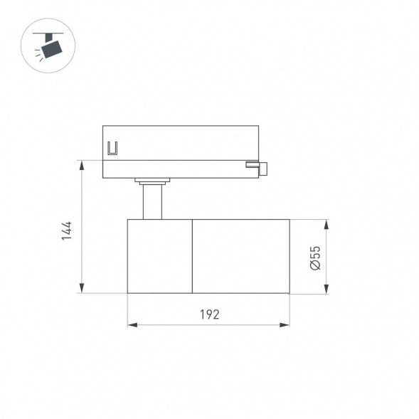 Трековый светодиодный светильник Arlight LGD-Artemis-Track-4TR-R55-12W Warm3000 048322