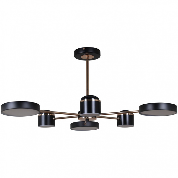 Потолочная светодиодная люстра Reluce 13289-4.3-06 Чёрный+Золотой хром