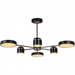 Потолочная светодиодная люстра Reluce 13289-4.3-06 Чёрный+Золотой хром