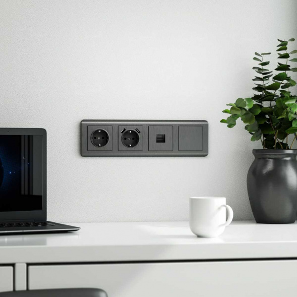 Заглушка Werkel графит рифленый W1159204 4690389158520