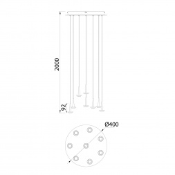 Подвесная светодиодная люстра Mantra Andromeda 8933+8PL