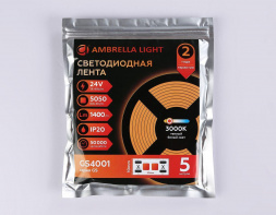 Светодиодная лента Ambrella Light 14,4W/m 60LED/m 5050SMD теплый белый 5M GS4001