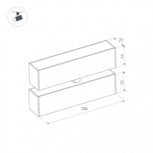 Трековый светодиодный светильник Arlight Mag-Flat-Fold-25-S200-6W Day4000 034234