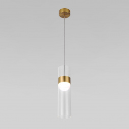 Подвесной светодиодный светильник Eurosvet Lumen 50244/1 Led латунь/прозрачный
