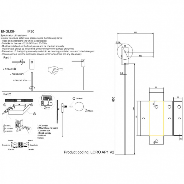 Бра Crystal Lux Loro AP1 V2 Black