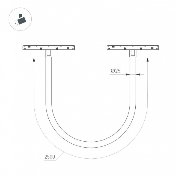 Трековый светодиодный светильник Arlight Mag-Orient-Tube-Elastic-R25-L2500-35W Day4000 044331