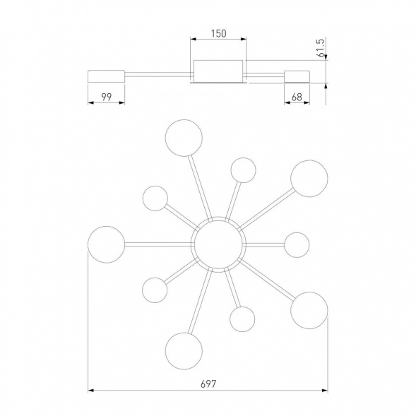 Потолочная светодиодная люстра Eurosvet Nitrino 90242/10 хром