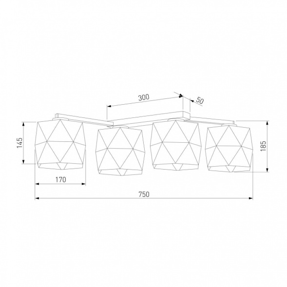 Потолочная люстра TK Lighting 1043 Siro Black Gold