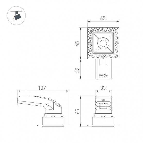 Встраиваемый светодиодный светильник Arlight MS-Rialto-Trimless-S40x40-9W Warm3000 048325