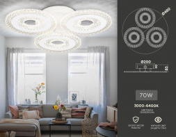 Потолочная светодиодная люстра Ambrella light Acrylica Original FA4001