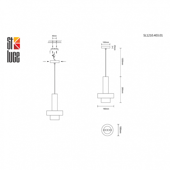 Подвесной светильник ST Luce Pietra SL1210.403.01