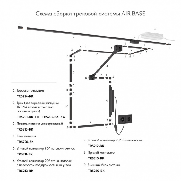 Соединитель Denkirs Air Base TR5210-BK