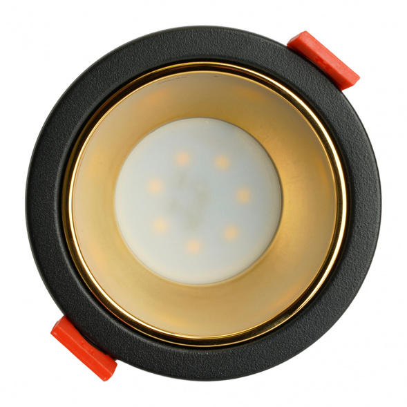 Светильник встраиваемый Feron DL3102 потолочный MR16 G5.3  черный + золото 51403