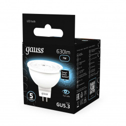 Лампа светодиодная Gauss GU5.3 7W 4100K матовая 101505207