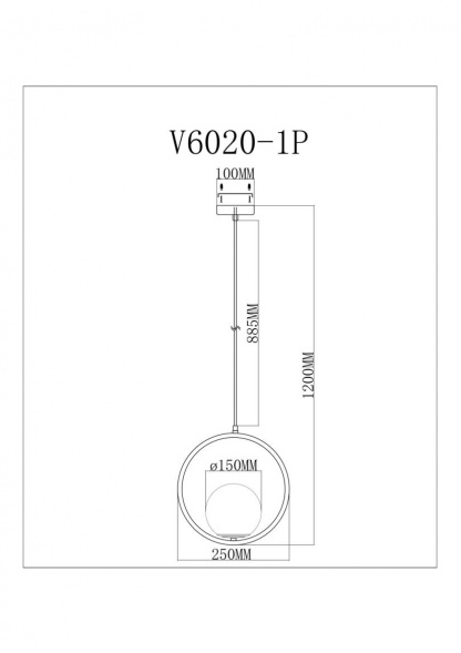 Светильник подвесной Moderli Barocco V11577-1P