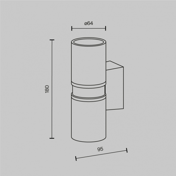 Уличный настенный светильник Maytoni Bowery O582WL-02B