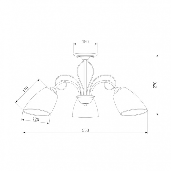 Подвесная люстра Eurosvet 30107/3 античная бронза