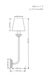 Настенный светильник KUTEK MOOD Abano ABA-K-1(ZM/A)II