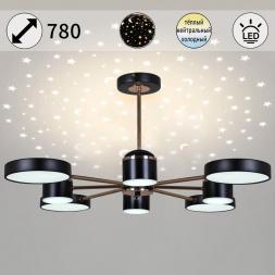 Потолочная светодиодная люстра Reluce 13289-4.3-08 Чёрный+Золотой хром