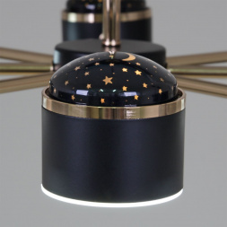 Потолочная светодиодная люстра Reluce 13289-4.3-08 Чёрный+Золотой хром