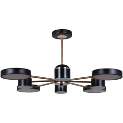 Потолочная светодиодная люстра Reluce 13289-4.3-08 Чёрный+Золотой хром