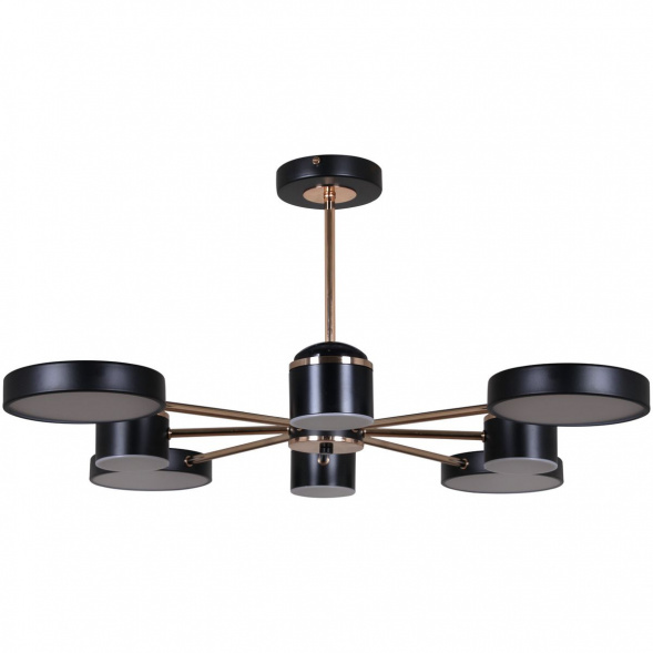 Потолочная светодиодная люстра Reluce 13289-4.3-08 Чёрный+Золотой хром