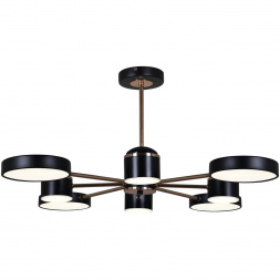Потолочная светодиодная люстра Reluce 13289-4.3-08 Чёрный+Золотой хром