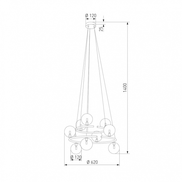 Подвесная люстра TK Lighting 6845 Anabelle