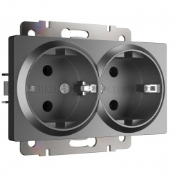 Розетка двойная с заземлением Werkel графит W1172064 4690389194443