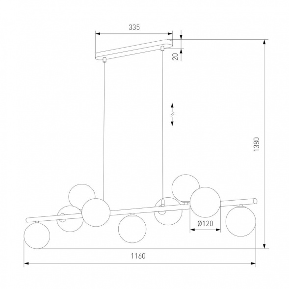 Подвесная люстра TK Lighting 5667 Estera Black