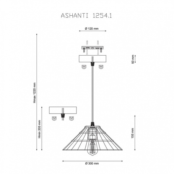 Подвесной светильник Lucia Tucci Ashanti 1254.1