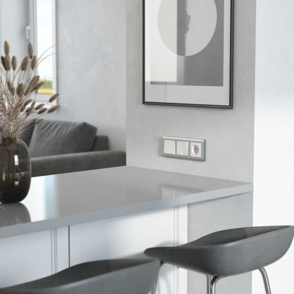 Выключатель Werkel одноклавишный проходной перламутровый рифленый W1112013 4690389160820