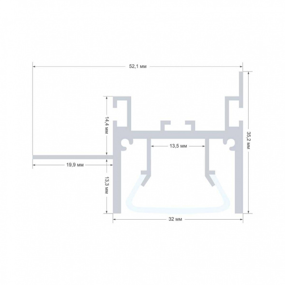 Профиль для натяжного потолка Apeyron 08-55