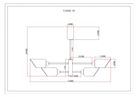 Потолочная люстра Moderli Avery V10808-6P