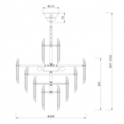 Подвесная люстра Maytoni Flare DIA200PL-06G
