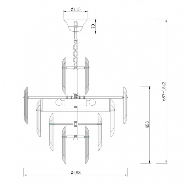 Подвесная люстра Maytoni Flare DIA200PL-06G