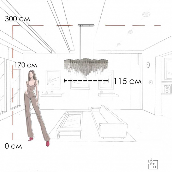 Подвесная люстра LOFT IT Volver 10404/1150L SN