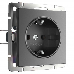 Розетка с заземлением Werkel графит W1171064 4690389194405