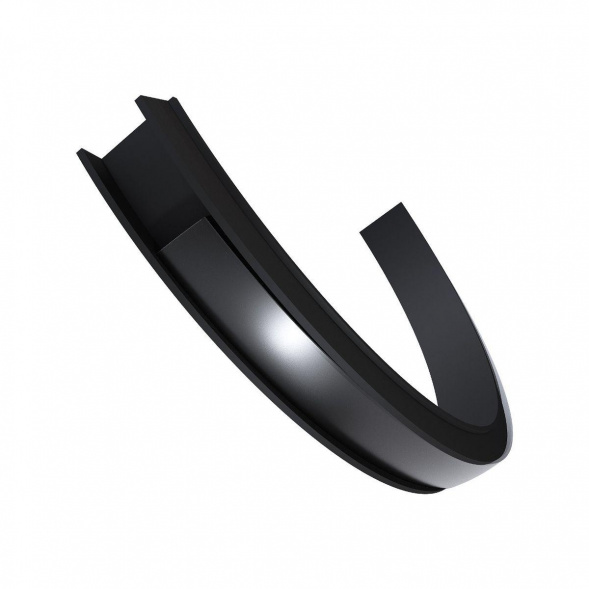 Профиль гибкий накладной с рассеивателем черный 2м. Apeyron 08-35