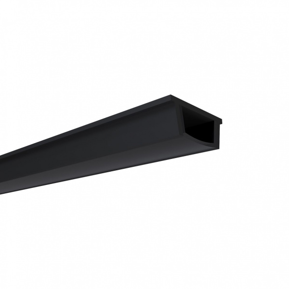 Профиль гибкий накладной с рассеивателем черный 2м. Apeyron 08-35