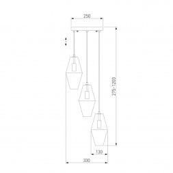Подвесная люстра Eurosvet Prism 50236/3 янтарный
