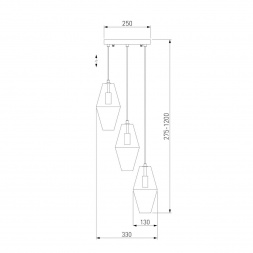 Подвесная люстра Eurosvet Prism 50236/3 янтарный