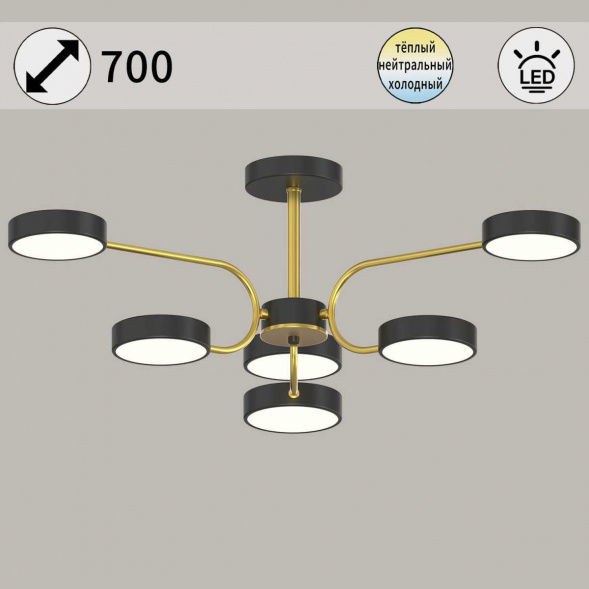 Светильник потолочный Reluce 03325-0.3-06 BK+COPPER