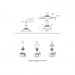 Встраиваемый светильник Crystal Lux CLT 061C1 GO