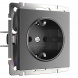 Розетка с заземлением и шторками Werkel графит W1171164 4690389194412