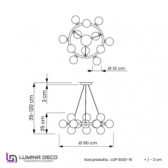 Подвесная люстра Lumina Deco Marsiada LDP 6033-15 CHR