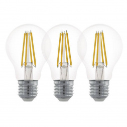 Набор светодиодных ламп (3 шт.) Eglo E27 6,5W 2700K прозрачная 12887