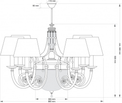 Подвесной светильник KUTEK BIBIONE BIB-ZW-6(P/A)CR