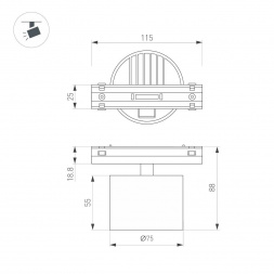 Трековый светодиодный светильник Arlight Mag-Vibe-Point-R75-10W Day4000-Mix 045000