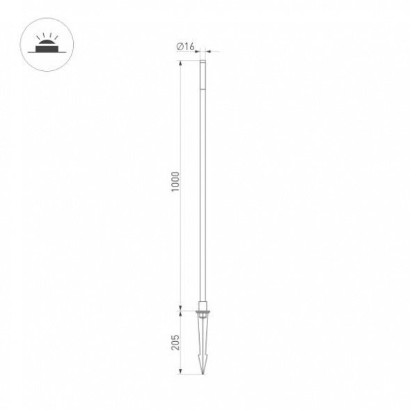 Ландшафтный светодиодный светильник Arlight KT-Canna-L1000-1W Warm3000 034163
